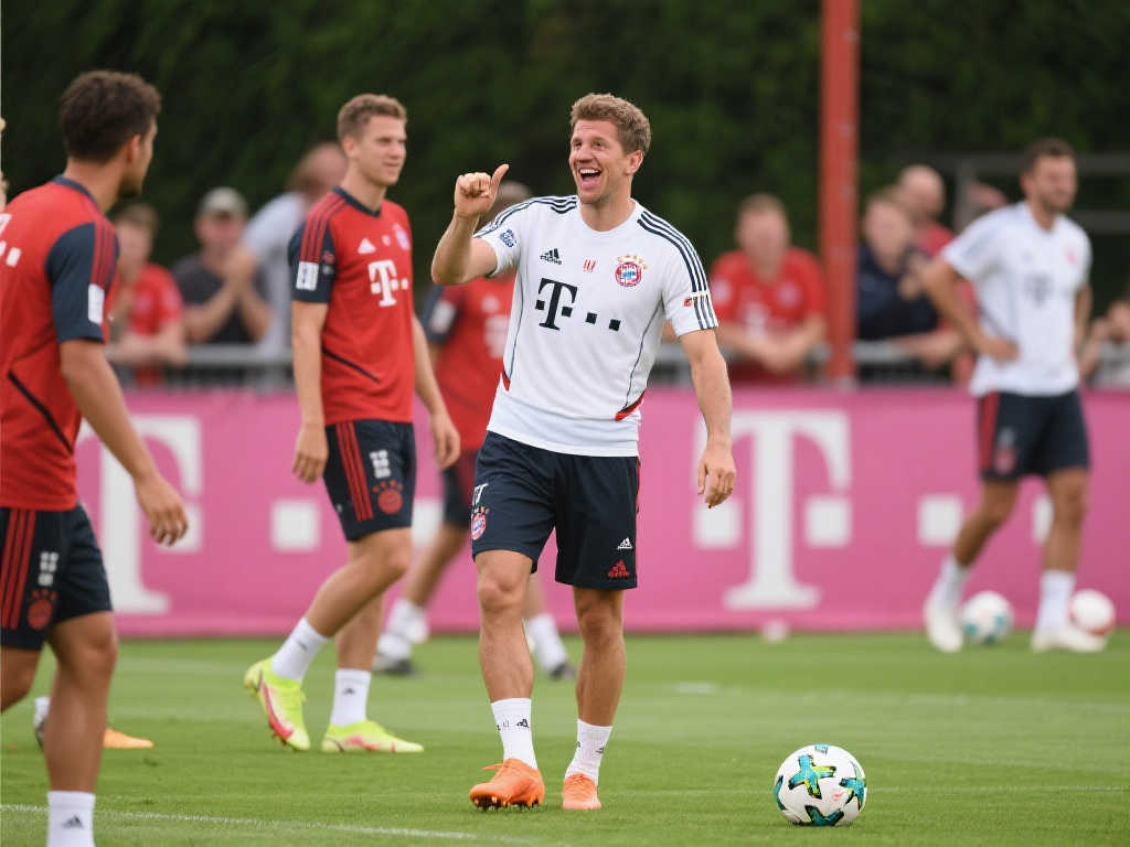 穆勒在拜仁最后公开训练中幽默调侃:如今的 穆勒在拜仁最后公开训练中幽默调侃:如今的